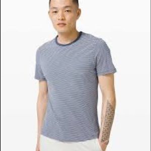 Blue/white stripe LuLulemon  5 year basic tee